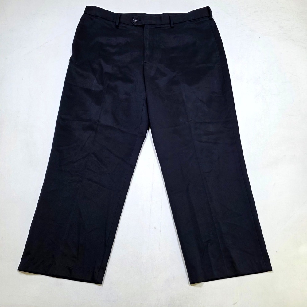 Perry Ellis Portfolio Dress Pants Mens 38/27 Navy Blue Flat Front Twill Chinos